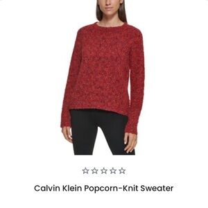 Calvin Klein Red Crew Neck Sweater with Textured Knit NWT
